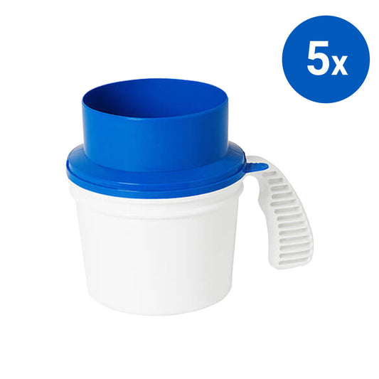 5x Collection Container Base and Quick Drop Lid - Blue