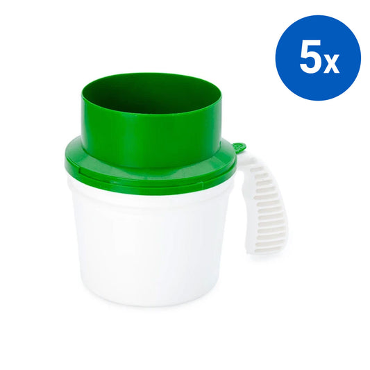 5x Collection Container Base and Quick Drop Lid - Green