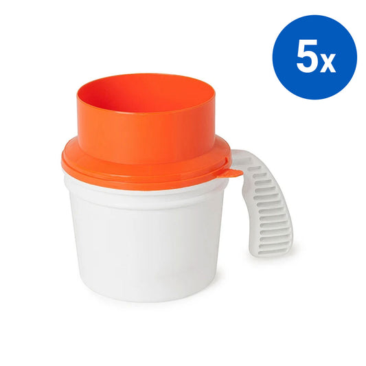 5x Collection Container Base and Quick Drop Lid - Orange