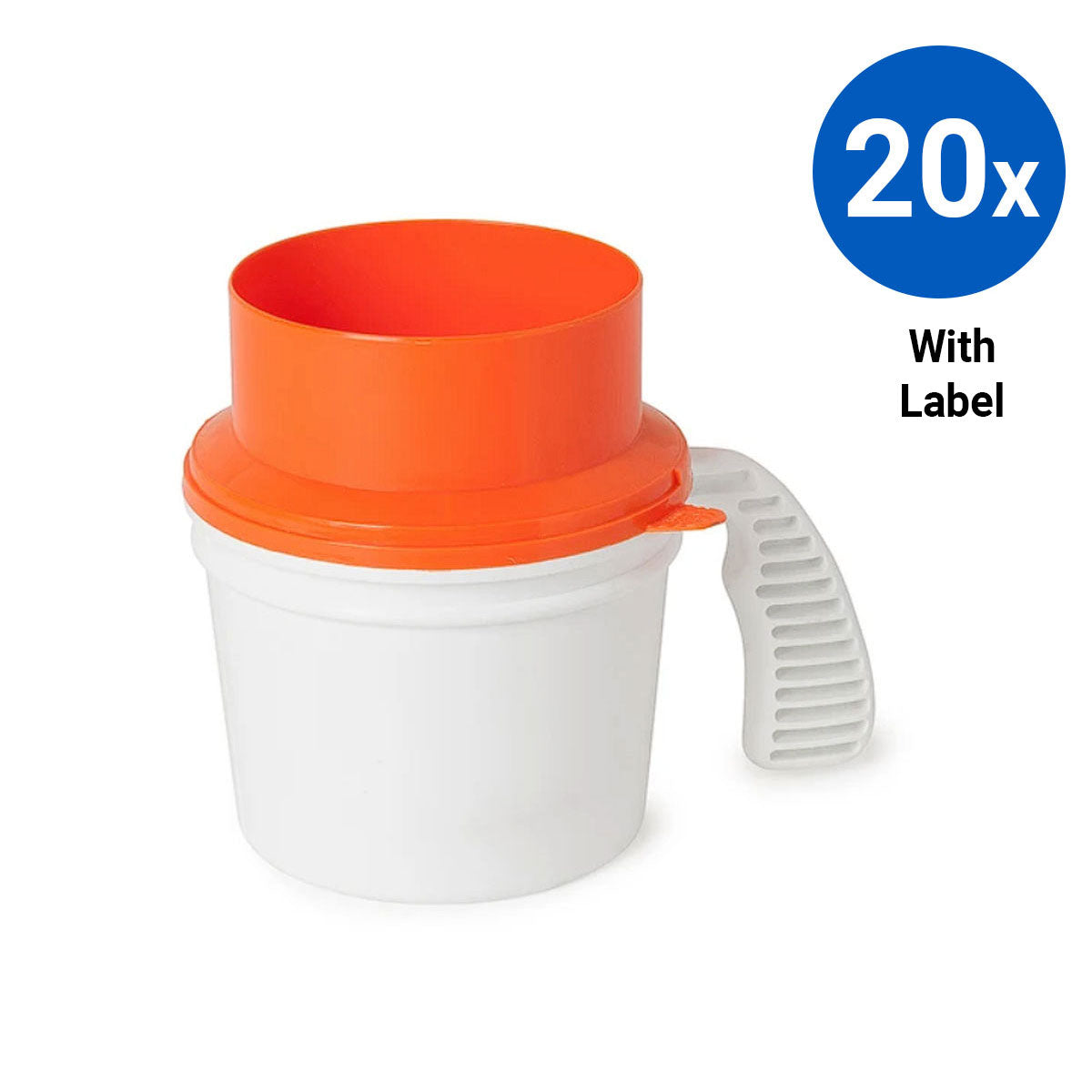 20x Collection Container Base and Quick Drop Lid with Labels - Orange