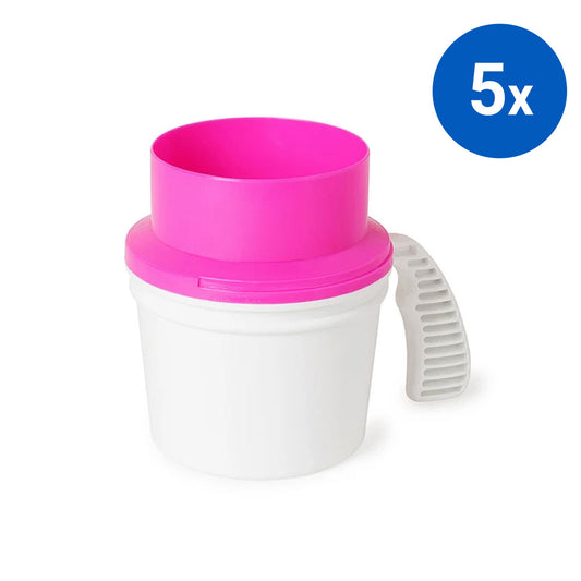 5x Collection Container Base and Quick Drop Lid - Pink