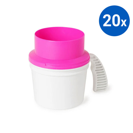 20x Collection Container Base and Quick Drop Lid - Pink