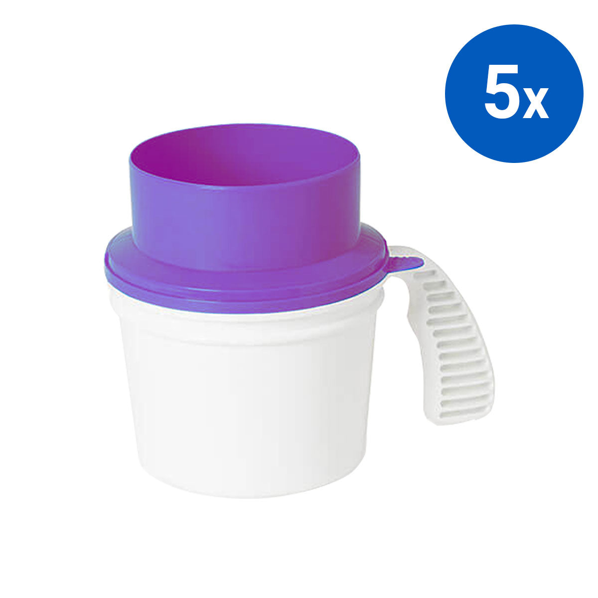 5x Collection Container Base and Quick Drop Lid - Purple