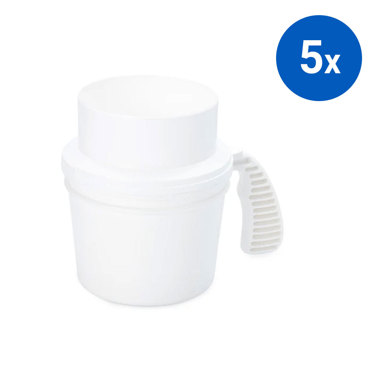 5x Collection Container Base and Quick Drop Lid - White