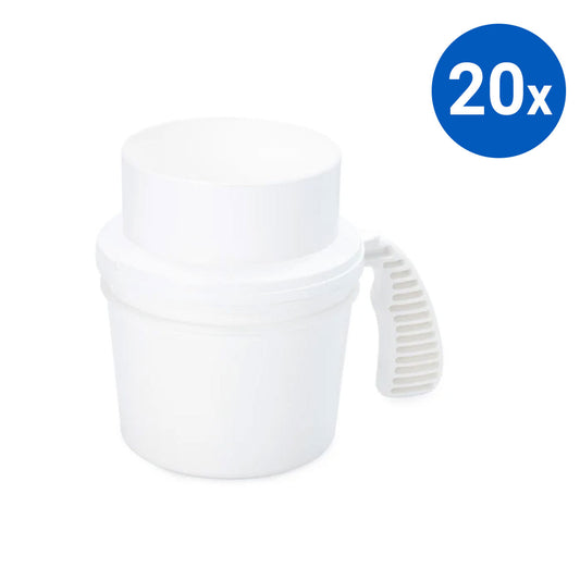 20x Collection Container Base and Quick Drop Lid - White