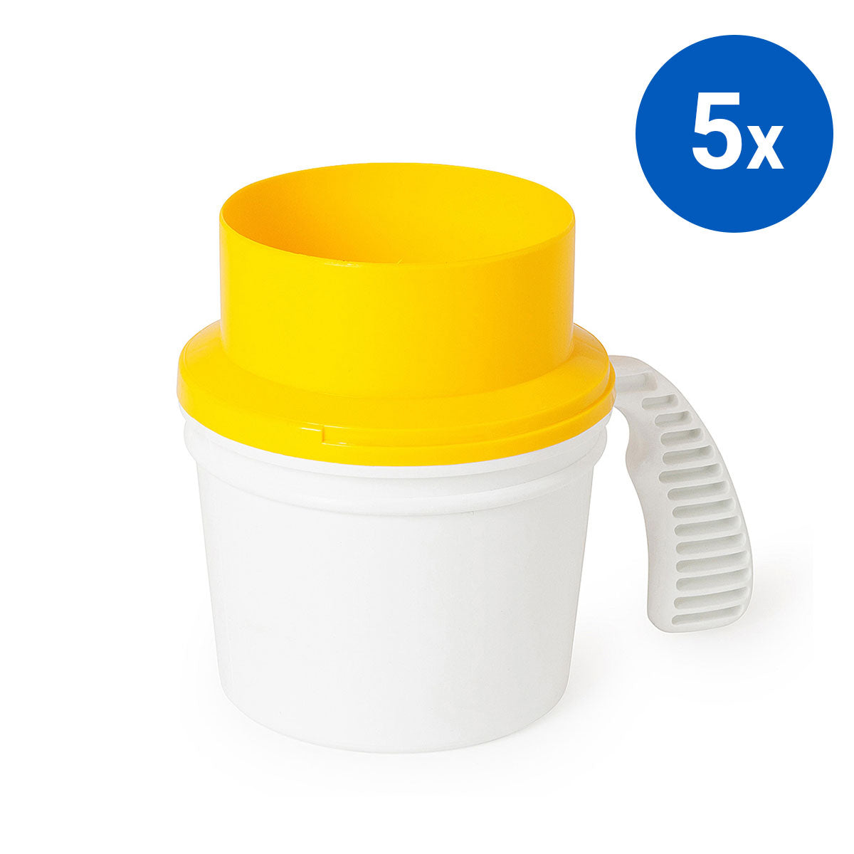 5x Collection Container Base and Quick Drop Lid - Yellow