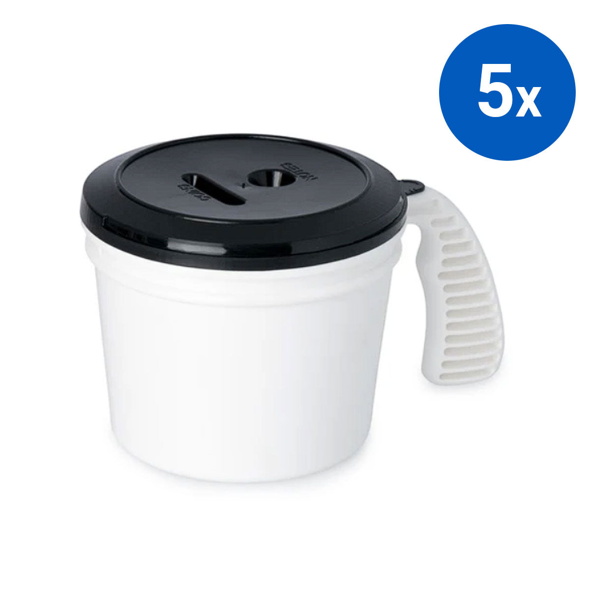 5x Collection Container Base and Standard Lid - Black