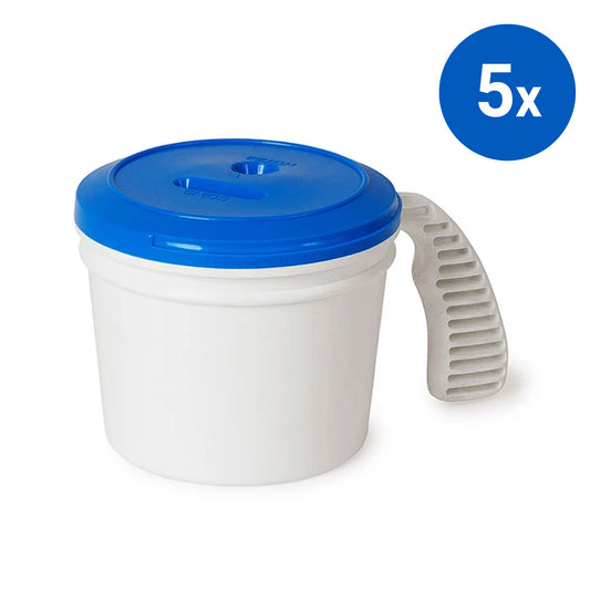 5x Collection Container Base and Standard Lid - Blue