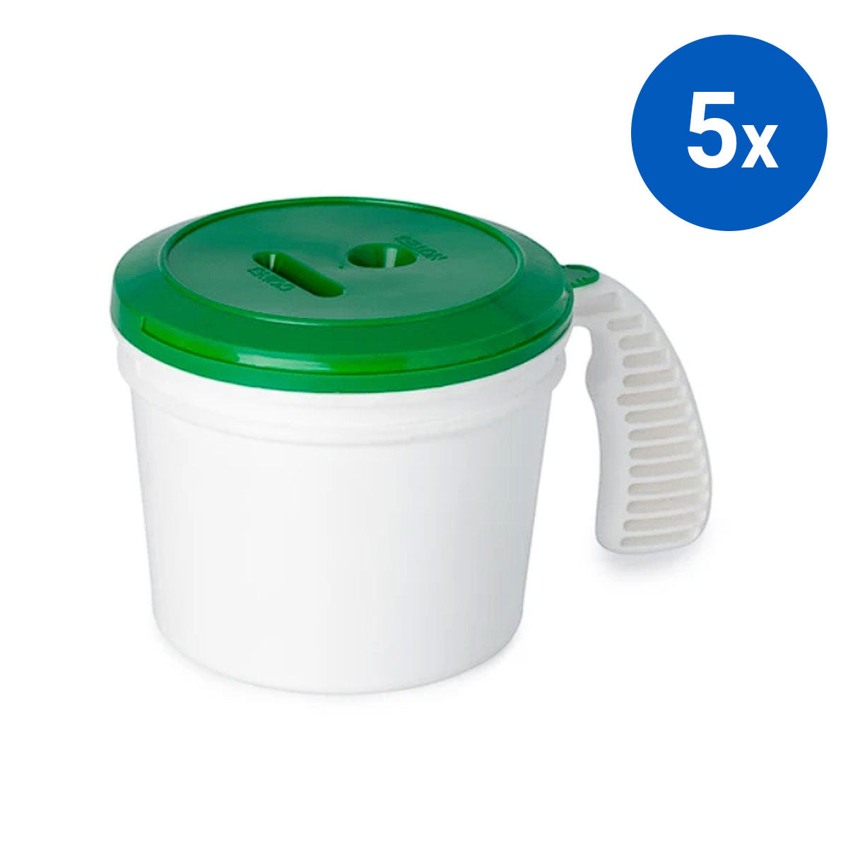 5x Collection Container Base and Standard Lid - Green