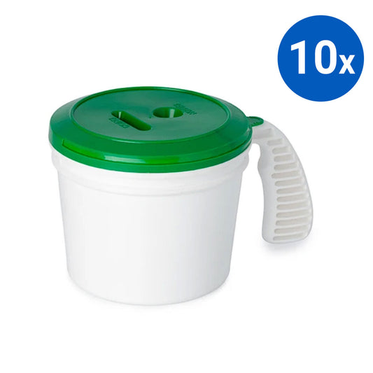 10x Collection Container Base and Standard Lid - Green