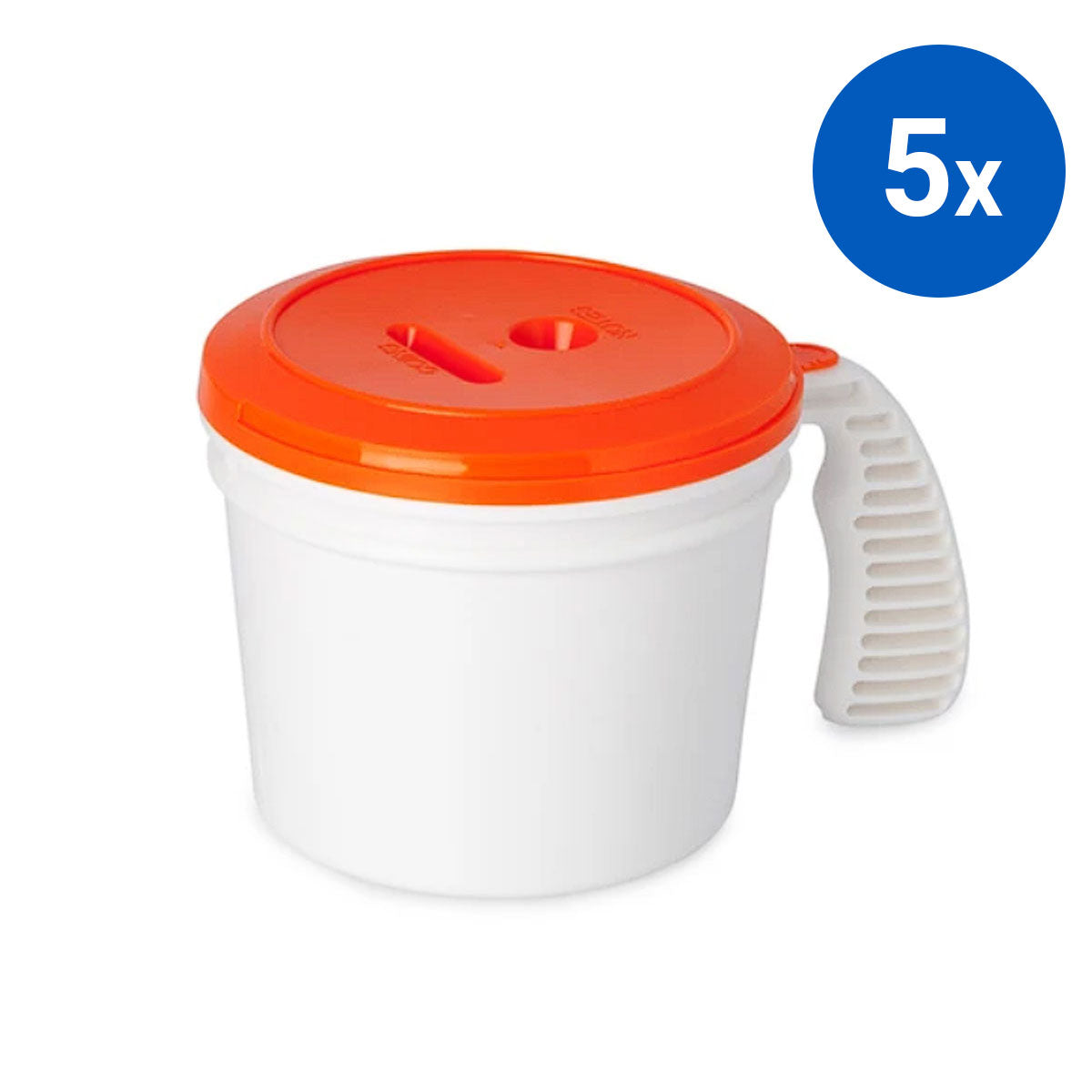 5x Collection Container Base and Standard Lid - Orange