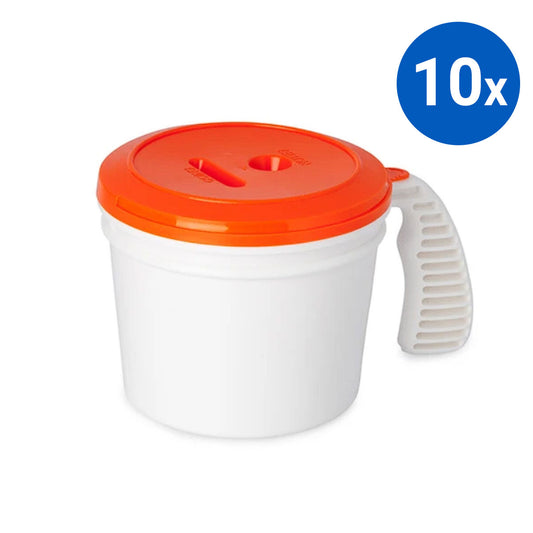 10x Collection Container Base and Standard Lid - Orange