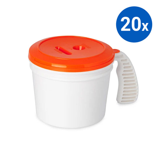 20x Collection Container Base and Standard Lid - Orange