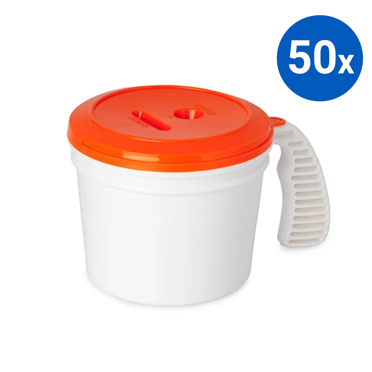 50x Collection Container Base and Standard Lid - Orange