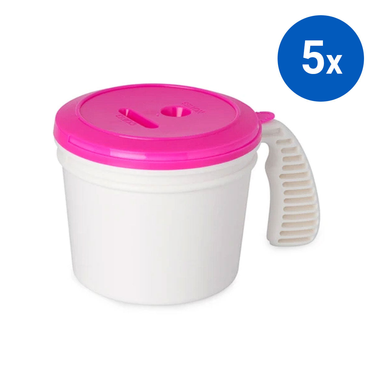 5x Collection Container Base and Standard Lid - Pink