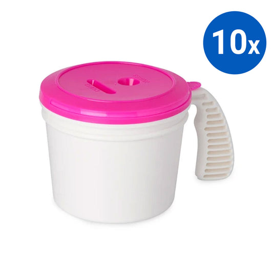 10x Collection Container Base and Standard Lid - Pink