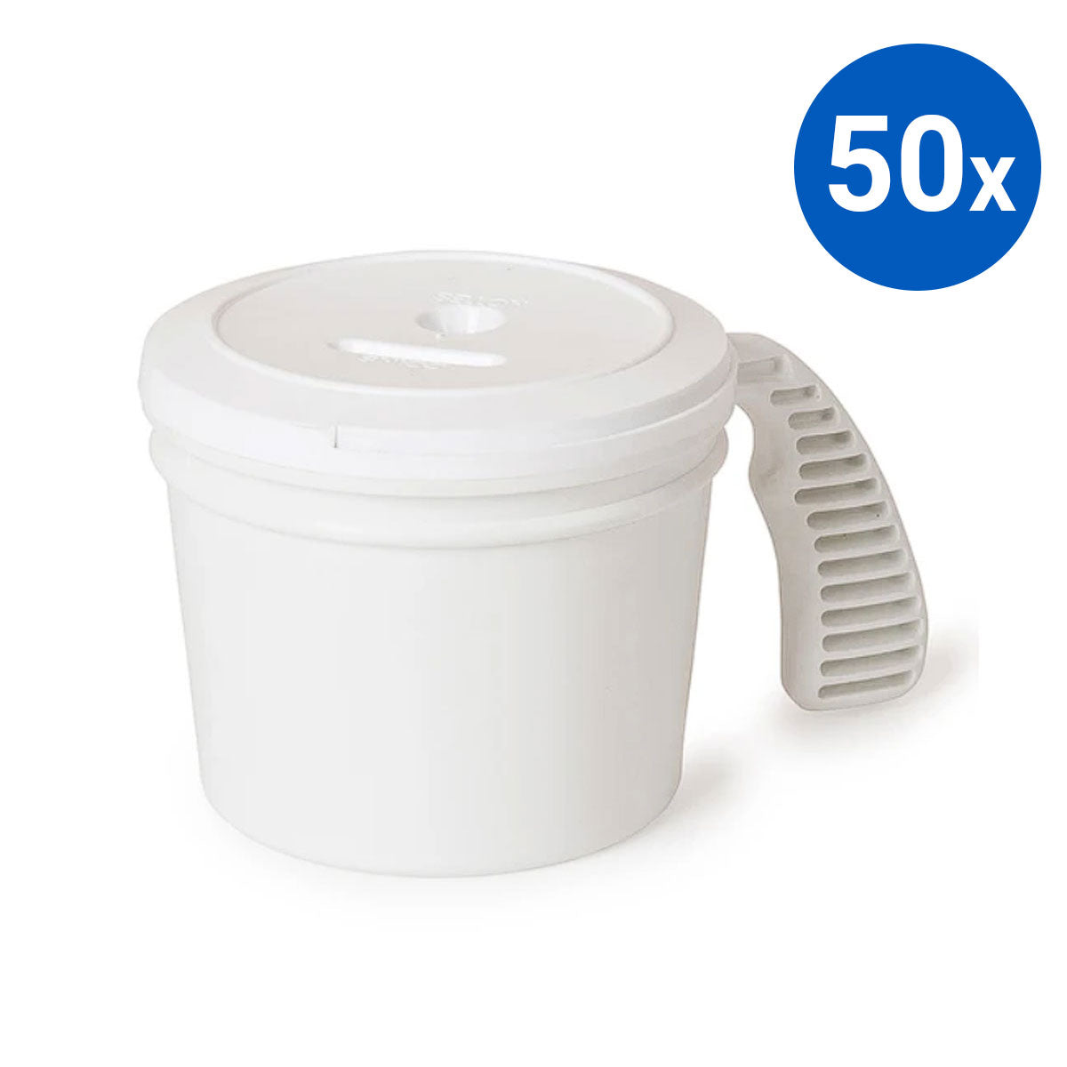 50x Collection Container Base and Standard Lid - White