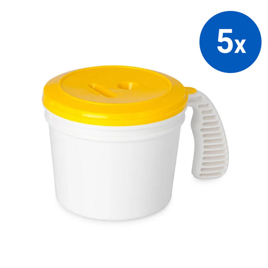 5x Collection Container Base and Standard Lid - Yellow