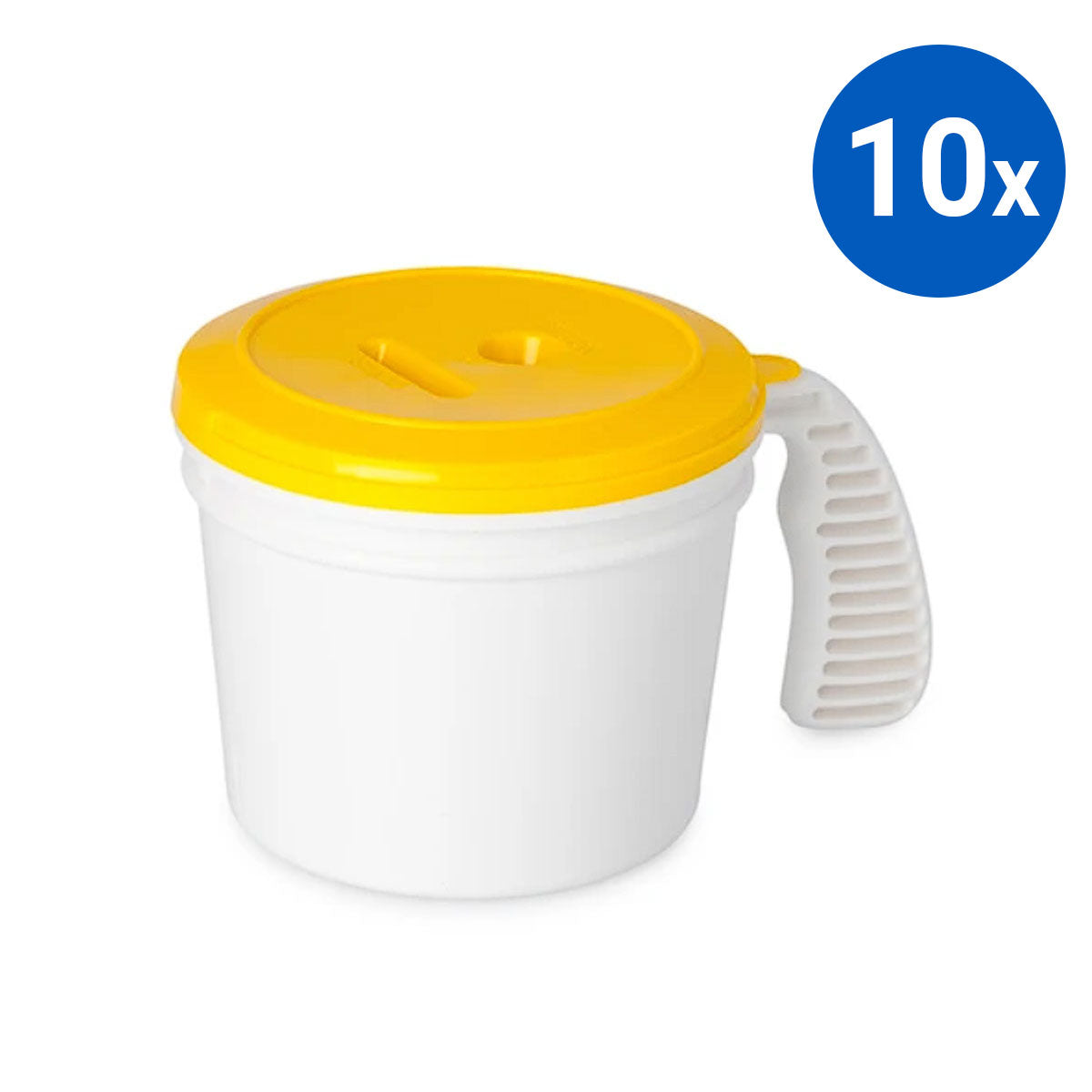 10x Collection Container Base and Standard Lid - Yellow