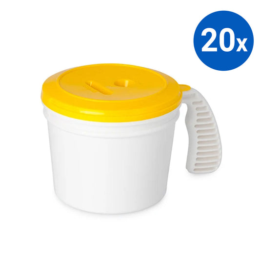 20x Collection Container Base and Standard Lid - Yellow